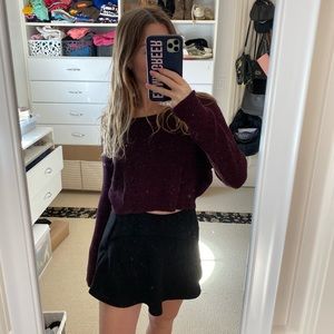 Black suede skort